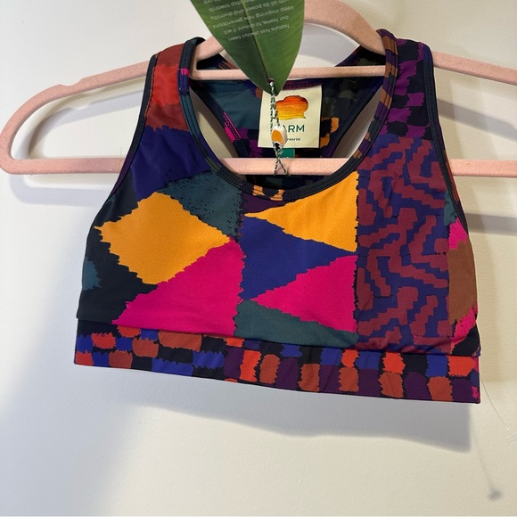 NWT farm rio abstract patches sports bra size extra small - Picture 2 of 5